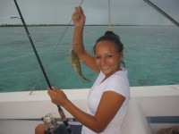 Reef fishing in Belize.